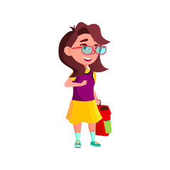smiling schoolgirl happy for good mark on lesson cartoon vector. smiling schoolgirl happy for good mark on lesson character. isolated flat cartoon illustration