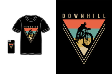 Downhill,t-shirt merchandise siluet mockup typography