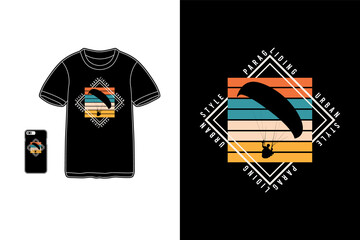 Paragliding,t-shirt merchandise siluet mockup typography