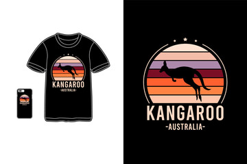 Kangoro australia,t-shirt merchandise siluet mockup typography