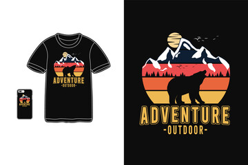 Adventure outdoor,t-shirt merchandise silhouette retro style