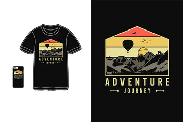 Adventure journey,t-shirt merchandise silhouette retro style
