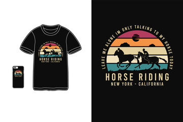 Horse riding,t-shirt merchandise silhouette retro style