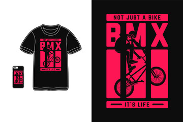 Not just a bike, it's life, t shirt design silhouette retro style
