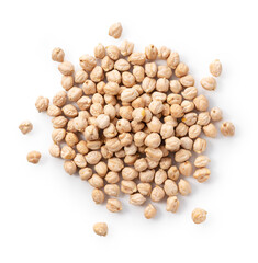 Chickpeas on a white background.