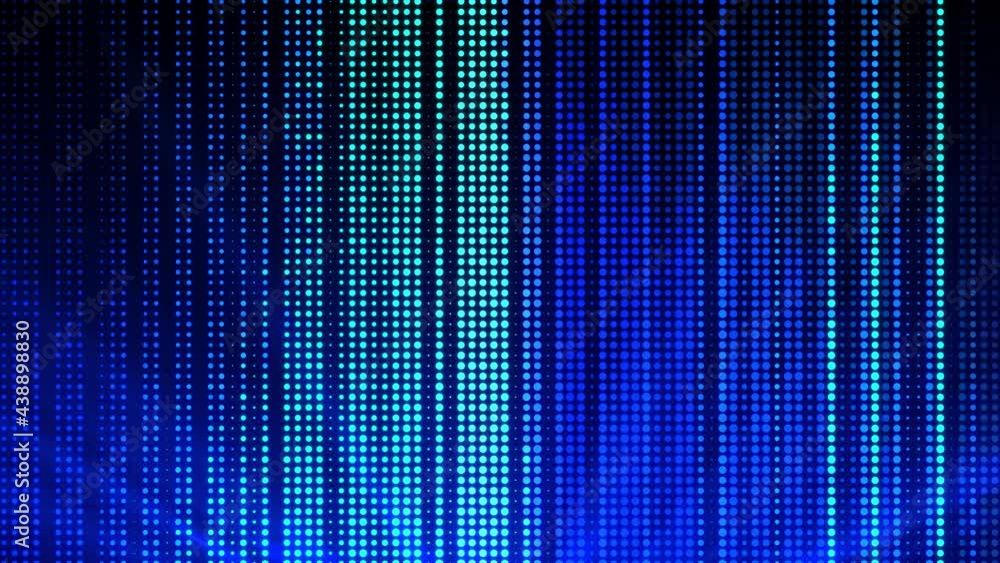 Poster abstract fractal blue shiny vertical dotted lines curtain moving up with soft stage lighting backgro