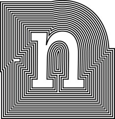 Letter n  Line Logo Icon Design