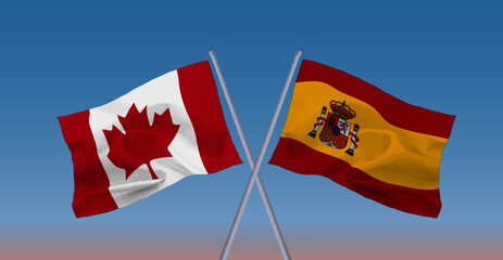 カナダとスペインの国旗