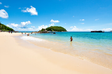 Ya Nui Beach with Turquiose Ocean in Summer, Phuket Thailand	