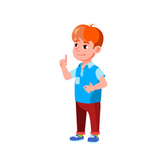 redhead boy know what he want order in cafe cartoon vector. redhead boy know what he want order in cafe character. isolated flat cartoon illustration