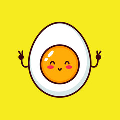 Egg character logo design template. Cute egg mascot icon.