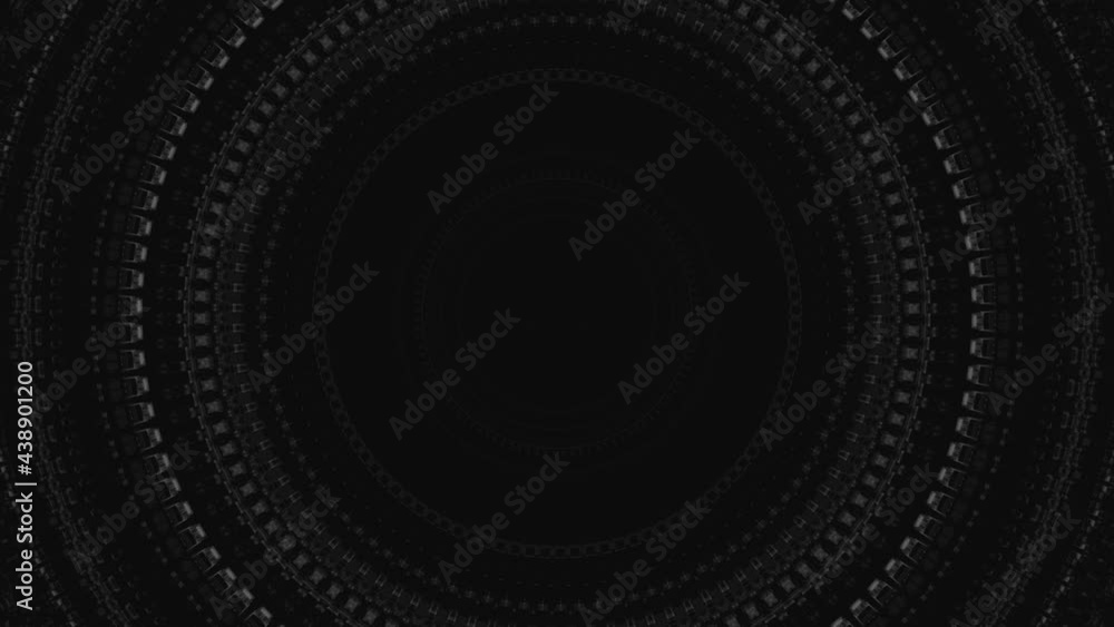 Poster abstract pulsating black and white rings with a stop motion effect. animation. monochrome hypnotic b