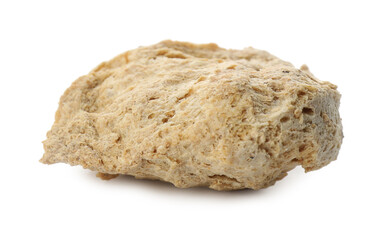 Obraz premium One dehydrated soy meat chunk isolated on white