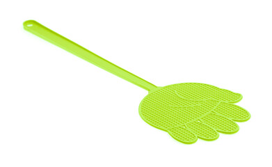 green Flyswatter isolated on white background