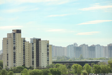 Fototapeta premium Beautiful view of cityscape with modern buildings