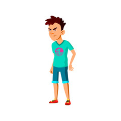 disappointed asian boy teenager looking with malicious intent at lecturer cartoon vector. disappointed asian boy teenager looking with malicious intent at lecturer character. isolated flat cartoon