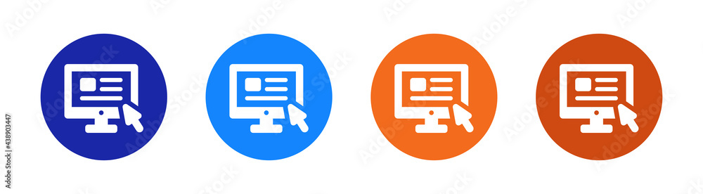 Fototapete Website with cursor on Computer screen icons set.
Online access concept.