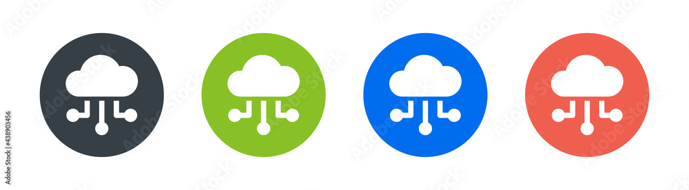 Poster computing icons set. digital technology concept. vector illustration