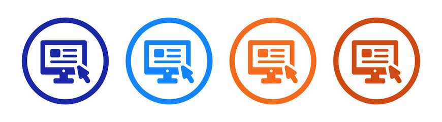 Computer screen with cursor icon vector illustration.