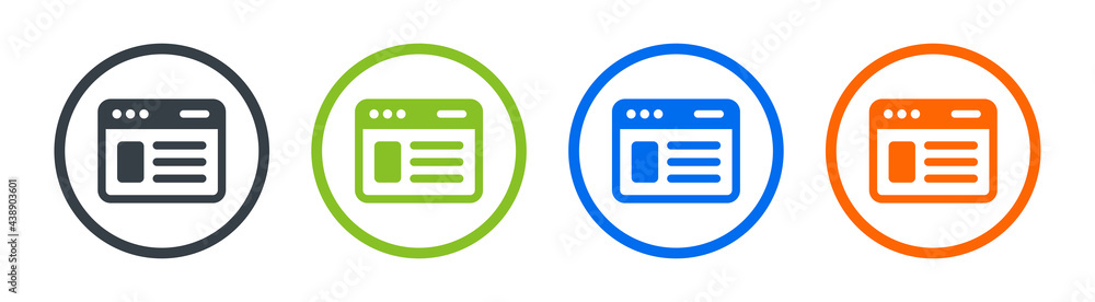 Poster Internet website or webpage on web browser window icon vector illustration