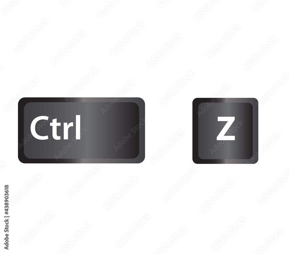 Poster ctrl z key icon on white backgrond. keyboard shortcut icon for your web site design, logo, app, ui. 