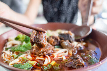 hot braised beef noodle soup