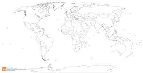 Fototapeta na wymiar gray world map vector format