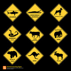 Animal warning sing vector symbol design