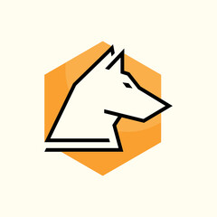 polygon wolf head design