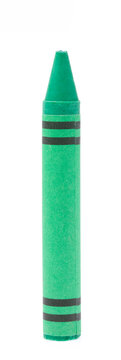 green crayon isolated on white background