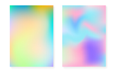 Holographic gradient background set with hologram cover.