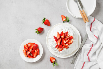 Homemade delicious meringue cake 