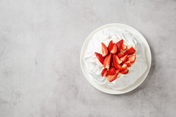 Homemade delicious meringue cake 