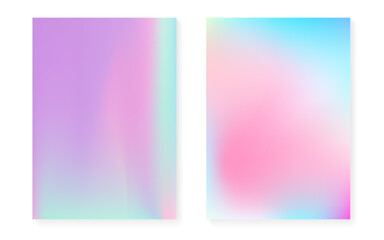 Fototapeta na wymiar Holographic gradient background set with hologram cover.