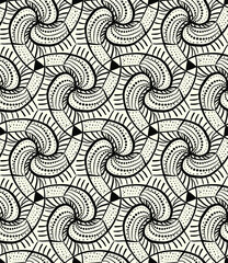 Decorative seamless pattern of curved lines. Modern stylish texture with a repeating geometric triangular mesh. Interior decor.