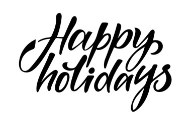 Happy holidays, christmas isolated vector lettering text.