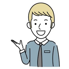 説明するビジネスパーソン外国人男性のイラスト素材