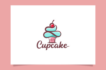 simple cupcake logo vector graphic for any business, especially for bakery, cakery, food and beverage, cafe, etc. 