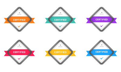 Set of badge certified logo design