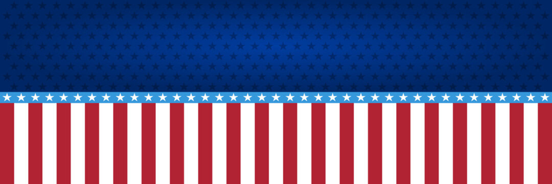 usa patriotic panoramic vector background or template