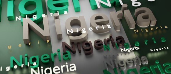 Abstract Nigeria Flag 3D Render (3D Artwork) - obrazy, fototapety, plakaty