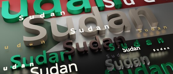 Abstract Sudan Flag 3D Render (3D Artwork)