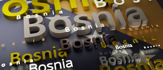 Abstract Bosnia and Herzegovina Flag 3D Render (3D Artwork)