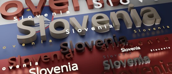Abstract Slovenia Flag 3D Render (3D Artwork)