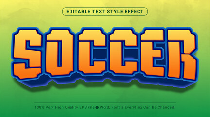 Soccer text in headline title style text effect, editable Text Effect