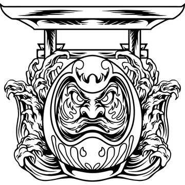 recommend clip art: The Daruma Japanese Doll Silhouette