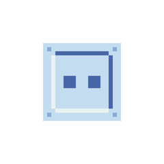 Socket. Pixel flat style icon. Sticker design. Video game sprite. Isolated vector illustration. 8-bit. Old school computer graphic style.