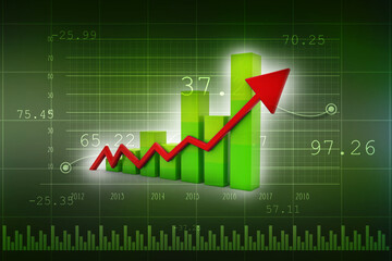 3d rendering business graph and documents, Real estate Concept	