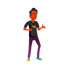 guy with negative emotions speaking about problem cartoon vector. guy with negative emotions speaking about problem character. isolated flat cartoon illustration