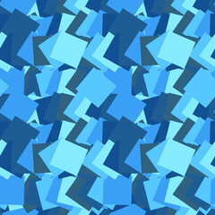 Vector   blue  geometric stripes. Abstract repeating pattern of intersecting square 